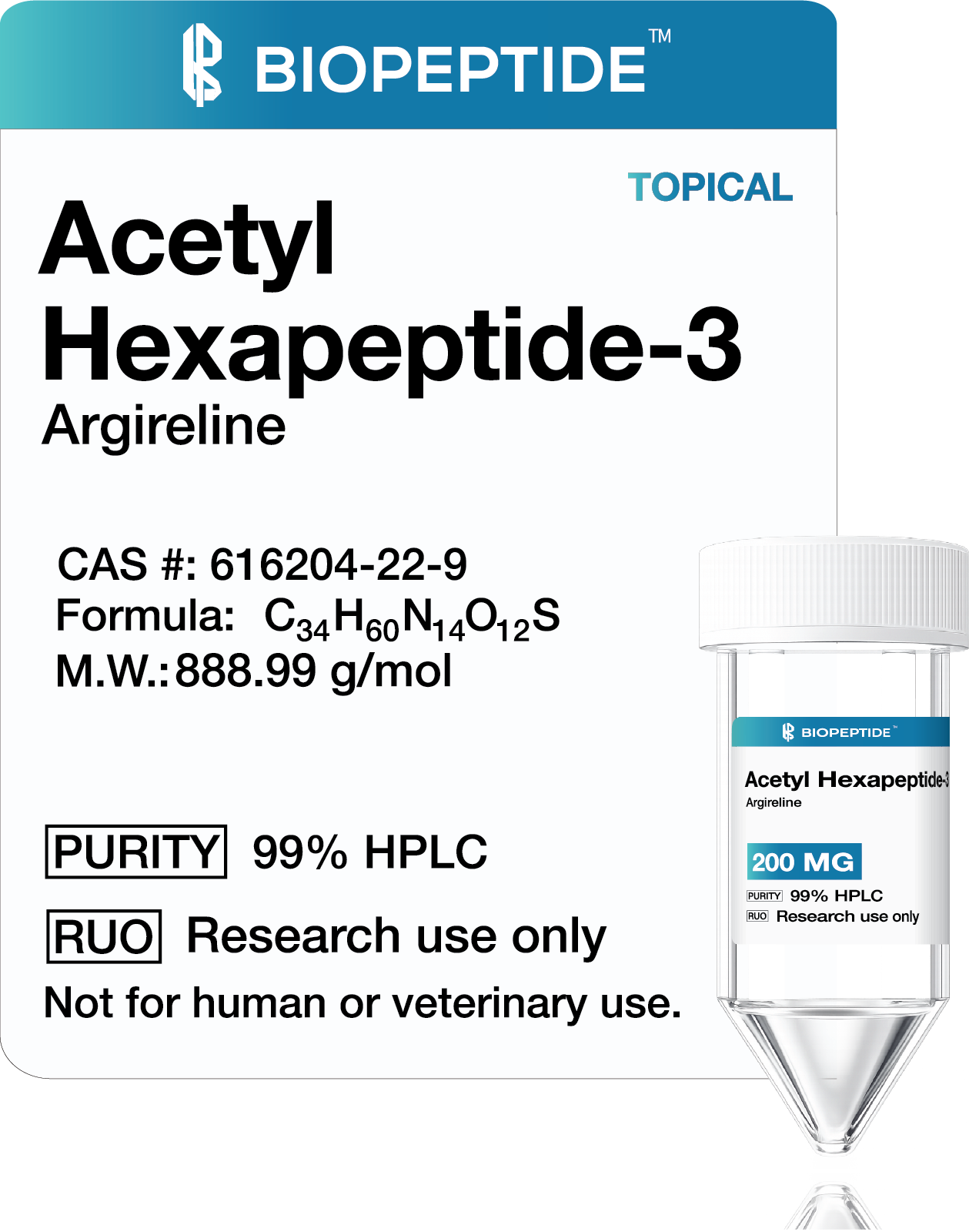 Acetyl Hexapeptide-3 (Argireline®) 200mg